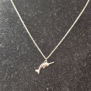 ETC! Narwhal Charm Silver tone Necklace